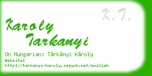 karoly tarkanyi business card