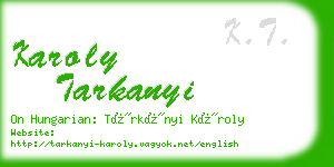 karoly tarkanyi business card
